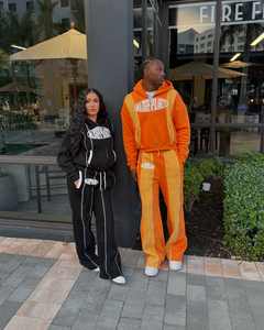 Alta calidad personalizado Puff impreso 100% algodón pesado gran tamaño Jogger conjunto contraste Stitch deportes Sudadera con capucha pantalones de chándal - Product Image 3