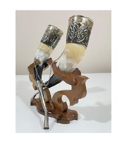 Mugs en corne pour la décoration de la maison de luxe, les plus populaires, en corne naturelle, couleur naturelle, mug à bière décoratif, bouteille en verre, design moderne - Product Image 1