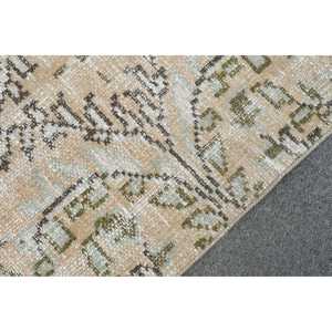 Tapis turc, tapis de couloir vintage 2,5x6,46 pieds, tapis abstrait vert et marron - Product Image 5