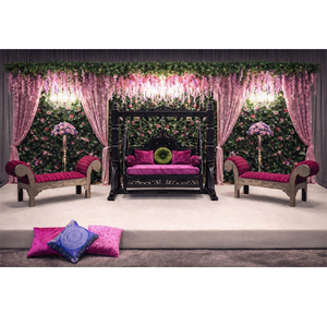 Columpio de madera colorido para escenario de noche Mehndi, columpio para escenario de Sangeet indio, columpio personalizado para entrada nupcial, Jhoola para ceremonia Haldi, EE. UU. - Product Image 1
