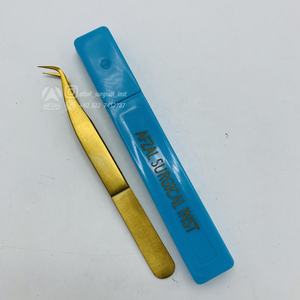 Gancho y Estilo Universal, pinzas para pestañas de acero inoxidable sostenibles, doradas para pinzas de agarre de fibra, mango rosa, CNC personalizado - Product Image 3