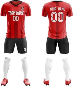 ชุดฟุตบอลโพลีเอสเตอร์แบบยูนิเซ็กซ์  รับสกรีนโลโก้ ชุดฟุตบอลเปล่าพร้อมเสื้อและกางเกง  ปรับแต่งสีและขนาดได้สำหรับกีฬาทีม - Product Image 5