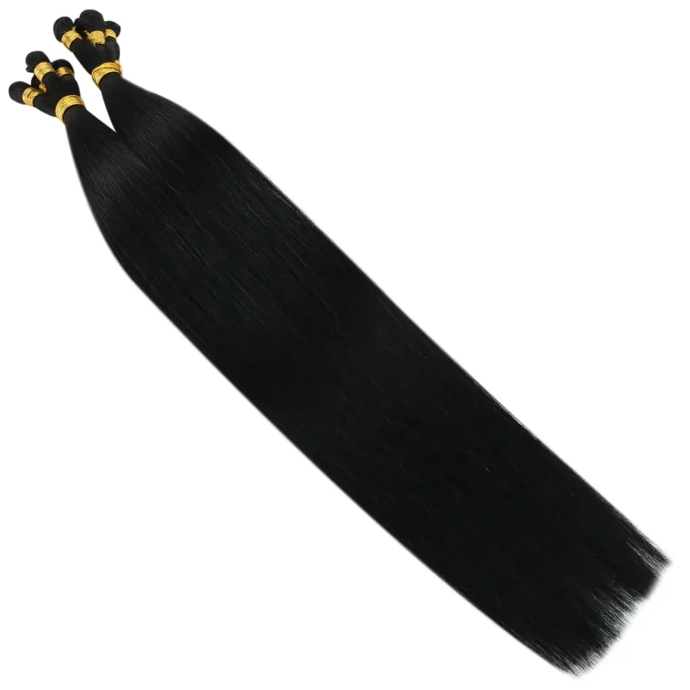 Xuchen Salon Professional Double Drawn Hand Tied Virgin Remy European Hand Tied Weft Human Hair Extension