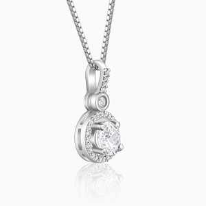 Colgante de gota de llovizna de plata, chapado en rodio con cadena de caja, accesorio de joyería de moda para cumpleaños, aniversario o fiesta - Product Image 3