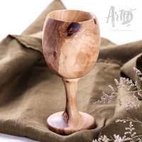 Gobelet artisanal en bois d'olivier ArtisRaw - Écologique et résistant à la chaleur - Vaisselle classique pour les fêtes en provenance de Tunisie