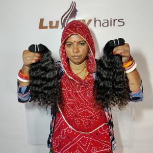 100% fabrica paquetes de ondas naturales rizadas crudas color negro dibujado doble extensiones de cabello humano tejido indio barato al por mayor - Product Image 1