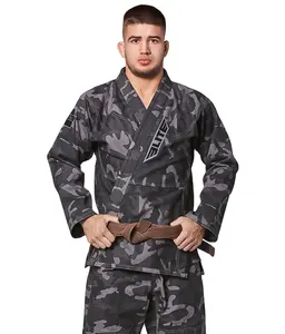 Venta al por mayor uniforme de Karate para hombres logotipo personalizado Camo Brazilian Jiu Jitsu BJJ Gis 100% algodón Karate Bjj Gis Kimono uniformes 2024