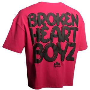 Camiseta Premium Broken Heart Boyz para Hombre y Mujer, Estampado de Letras en Negrita, Algodón Rosa, Estilo Urbano Holgado - Product Image 2