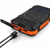 Schnelles Hochleistungs-Magnetisches Kabelloses Solar-PD-Ladegerät Li-Polymer-Akku Powerbank 20000mAh Tragbar Dreifach-USB Typ-C
