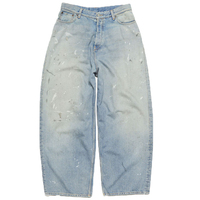 Jean décontracté ample de haute qualité pour homme, coupe droite, jambe large, style streetwear, taille mi-haute, délavé, personnalisé, brodé