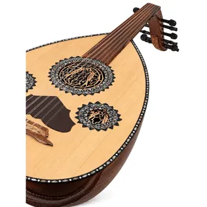 Oud Profesional de 11 Cuerdas - Lira Árabe Hecha a Mano con Incrustaciones de Madera de Caoba - Product Image 4