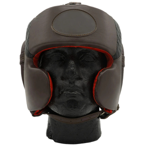 Casque de boxe en cuir pour adultes unisexe avec fermeture à boucle, design uni - Product Image 1