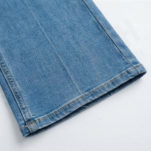 Jeans Rectos de Cintura Media para Mujer, Personalizados, de Mezclilla Elástica, con Cierre de Botones, Lavado Arena, Casuales, de Secado Rápido, Premium y a la Moda - Product Image 6