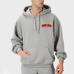 Ropa de hombre 100% algodón personalizada, ropa de calle de alta calidad, sudaderas con capucha y chándales con estampado de hojaldre para otoño - Product Image 1