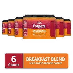 Café moulu Folgers Breakfast Blend, torréfaction douce, 22,6 oz. Boîte de conserve (lot de 6) - Product Image 6