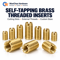 Inserts filetés en laiton autotaraudeurs, à fente, avec filetage externe, écrous d'insertion femelles, pièces CNC personnalisées