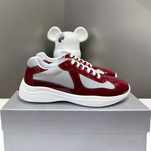 Chaussures de sport de haute qualité pour femmes et hommes, baskets de créateur en cuir véritable à lacets, talon moyen, chaussures décontractées avec boîte - Product Image 6