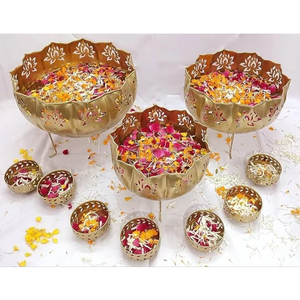 Urli hecho a mano pulido en oro tradicional indio para decoración del hogar y regalos al por mayor precio barato - Product Image 5