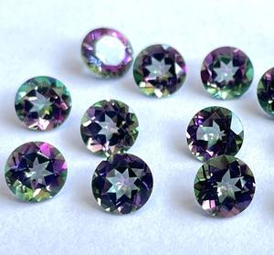 Topacio místico natural 7mm redondo facetado buena calidad-Topacio místico superior redondo facetado - Product Image 1