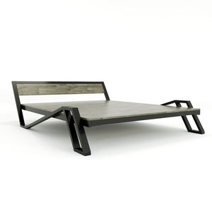 Cama con Estructura de Hierro Industrial, Colchón de Madera y Goma para un Sueño Reparador - Product Image 2