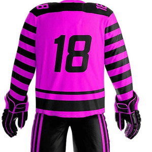 Uniforme de Hockey sobre Hielo de Manga Larga, Nombre del Equipo y Logotipo Personalizados, 100% Poliéster, Transpirable, Secado Rápido, Servicio OEM, Venta Directa de Fábrica - Product Image 5