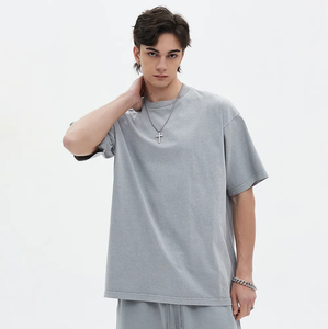 Camiseta holgada de entrenamiento para hombre, camiseta de gimnasio atlética, camisetas informales de Color sólido desgastadas, fabricante OEM ODM - Product Image 3