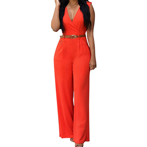 2025 Ladies Wholesale Summer Sleeveless Breathable High Waist <b>Casual</b> Custom <b>Women's</b> <b>Jumpsuits</b> Rompers - Product Image 2