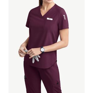 Haute qualité Performance femmes gommages mèche tissu respirant infirmière médecin médical en vrac en gros personnalisé propre Logo gommages - Product Image 5