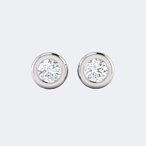 ต่างหูเพชรทรงกลมแบบคลาสสิก 0.25 กะรัต - Product Image 5