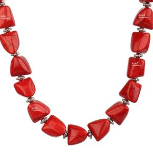 Collar grueso de mujer con declaración audaz, cuentas de piedra de resina roja hechas a mano para fiesta de moda, Ropa Étnica - Product Image 3