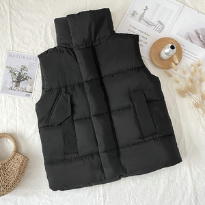 Chaleco inflable con cremallera para mujer, chaqueta sin mangas con cuello alto, al por mayor - Product Image 2