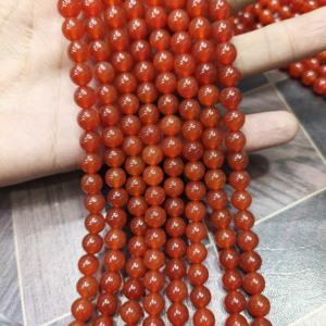 Collier statement en argent sterling avec perles de cornaline rouge de 8 mm, bijoux en pierres précieuses bohèmes pour mariage - Product Image 4