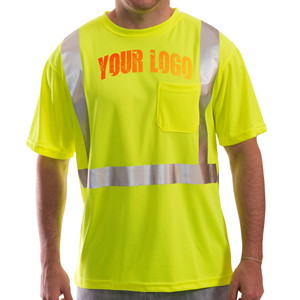 2025 <b>High</b> <b>Vis</b> Safety Winter <b>T</b> <b>Shirts</b> Reflective LED Flash Waterproof Polyester Custom Wholesale Workwear Short Sleeve - Product Image 1