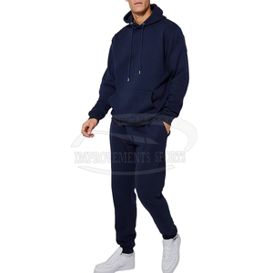 Conjuntos de chándales cómodos y elegantes para hombre, chándales para correr con logotipo personalizado, chándales informales lisos de Color sólido de talla grande para hombres jóvenes - Product Image 3