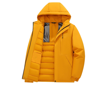 Chaqueta Casual de Invierno para Hombre J21888K, Nueva Tendencia 2025, Gruesa, Acolchada, con Capucha, Cortavientos, Cierre de Cremallera Frontal, Poliéster/Algodón, Softshell - Product Image 5