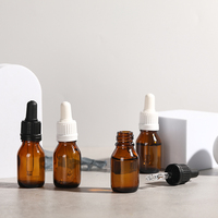 Flacons compte-gouttes en verre ambré de 15 ml, très demandés, anti-fuite, avec bouchon de sécurité pour soins de la peau et huiles essentielles