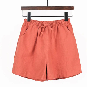 Women Premium Fabric 100% Cotton Casual Shorts High Waist Loose Fit Hot Summer Soft Breathable Wholesale - Product Image 1