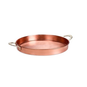 High Quality Round Copper Serving Tray Premium Quality Designer Platter Hot Selling <b>Hotel</b> <b>Supplies</b> Copper Tray - Product Image 1