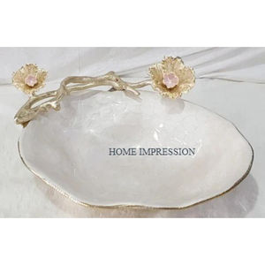 มือจับอะลูมิเนียมเคลือบสีทองทรงกลมทำจากโลหะหรูหราตกแต่งโต๊ะในงานแต่งงานแบบแฟนซีชามเสิร์ฟ - Product Image 6