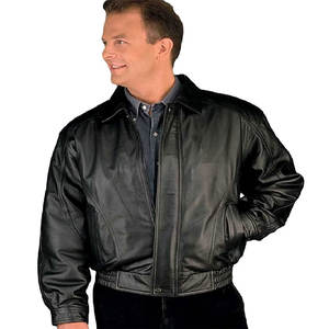 Chaqueta Bomber de cuero americano para hombre, Cazadora Bomber de cuero de la Unión, personalizada, lisa, venta al por mayor - Product Image 4