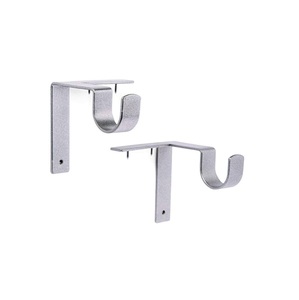 Supports de rideau en fer de style rustique avec texture martelée conçus pour une installation solide de rideaux et un décor vintage - Product Image 2