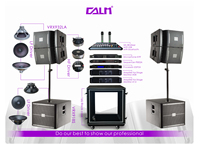 NEO Système de sonorisation Line Array complet 3200W avec 4x dessus de 12 pouces et 2x subwoofers de 18 pouces pour les événements en direct