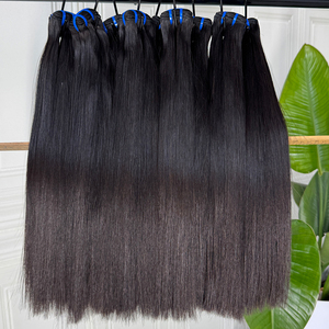 Extensions de cheveux humains lisses, couleur naturelle, double trame, pleine densité, pour perruque et pose à coudre - Product Image 3