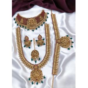 Temple Jewelry <b>Gold</b> Plated Lakshmi <b>Necklace</b> Set Antique Goddess Lakshmi <b>Coin</b> <b>Necklace</b> with Earrings for women - Product Image 2