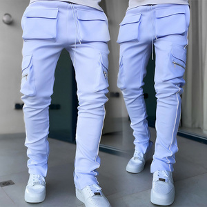 Pantalon de jogging cargo léger taille haute personnalisé pour hommes avec 6 poches multiples Hip Hop Streetwear Sports Casual - Product Image 1