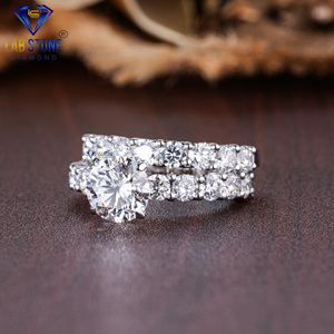 แหวนทองคำขาวประดับเพชรทรงกลม3.32 TDW แหวนเพชรมีค่าสำหรับทำเป็นของขวัญ EF-VS สีสำหรับสัญลักษณ์ของคุณเพื่อความยั่งยืน - Product Image 2