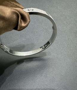 Bracelet en diamant, bracelet jonc, bracelet en diamant, bijoux de mariage, bijoux de déclaration, bracelet minimaliste, bracelet empilable - Product Image 6