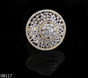 แหวนแต่งงานเพชรทรงกลมหรูหราสำหรับผู้หญิง ชุบทอง 14k/18k ได้รับการรับรองจาก IGI เหมาะสำหรับงานปาร์ตี้ - Product Image 1