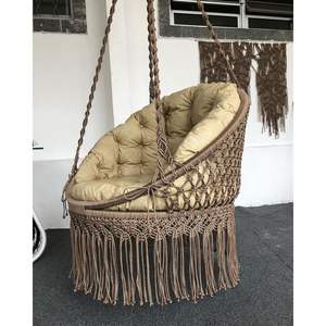 Hamaca de Macramé para Interiores y Exteriores, Columpio de Jardín Individual, Columpio Colgante Tejido para Sala de Estar, Muebles de Exterior - Product Image 2