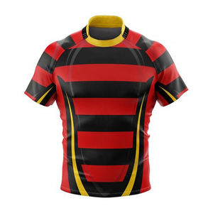 Maillot de rugby personnalisé de haute qualité, respirant, confortable, design attrayant, manches courtes, grandes tailles, logo personnalisable - Product Image 3